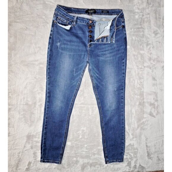 Judy Blue Women's 15/32 High Rise Tummy Control Top Skinny Jeans Dark Wash Jeans - Picture 1 of 15